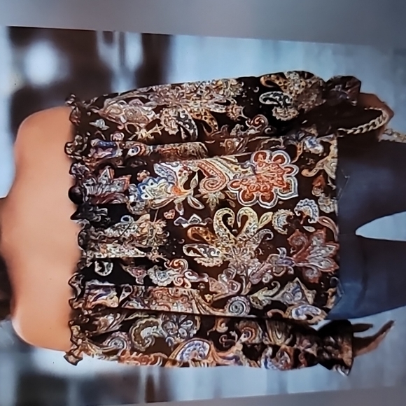 #23 Western Paisley Print Off Shoulder Blouse - Picture 2 of 7